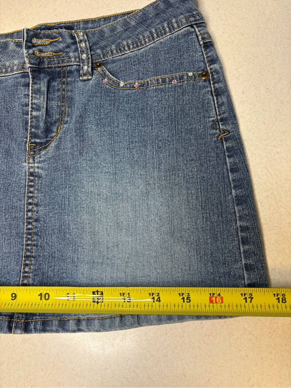 Vintage Y2K Angels Denim Skirt Size 5 - Picture 8 of 9
